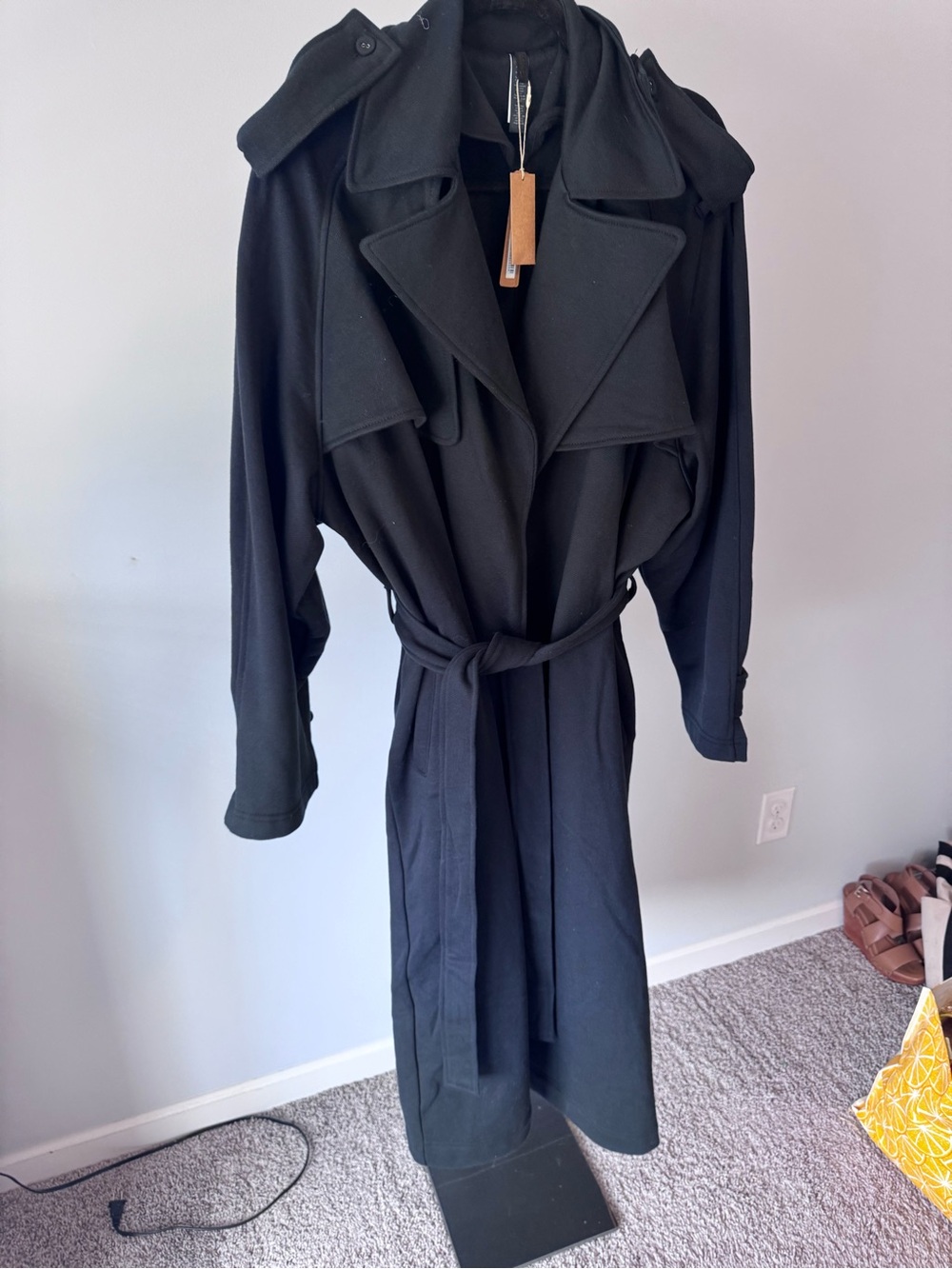 SKIMS Black Long Trench Coat - Picture 2 of 5